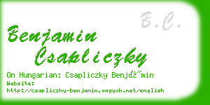 benjamin csapliczky business card